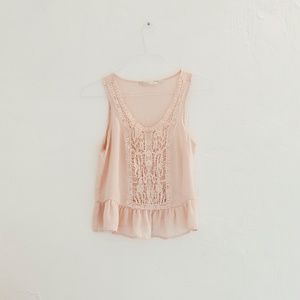 L C lace peplum tank